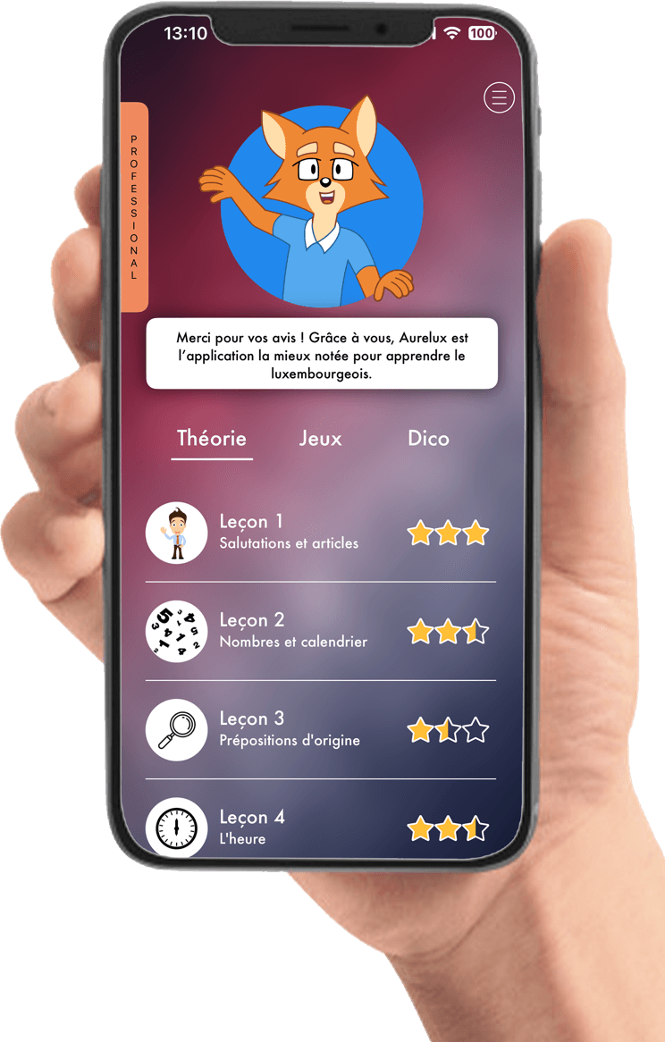 Application Aurelux sur téléphone